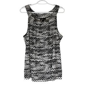 AB Studio Black & White Halter Tank Top Size XL